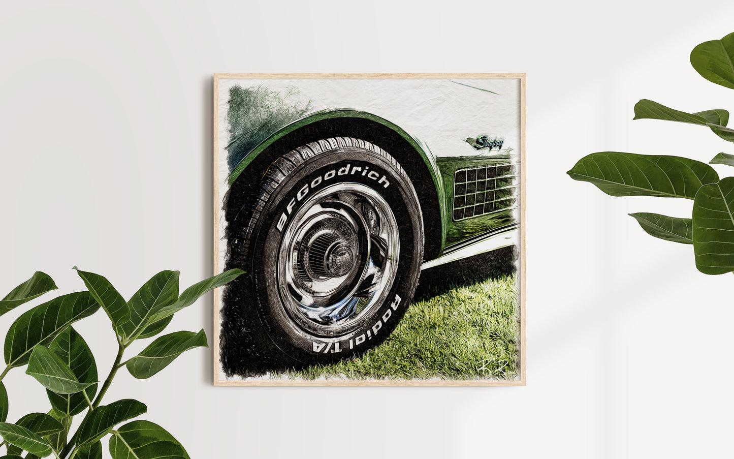 Emerald Dream: 1960's Corvette Stingray Front Quarter
